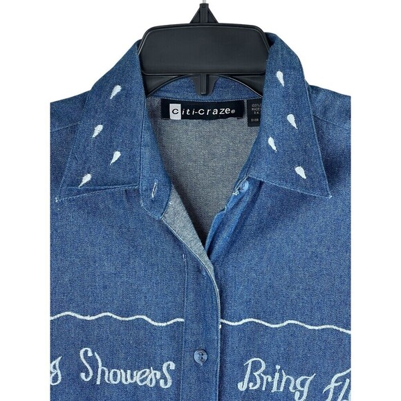 Citi-Craze Blue Jean Maxi Dress Women's Rain Spring 80s 90s Retro Small - Picture 2 of 7